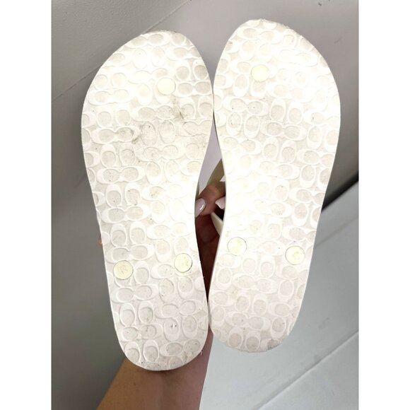 Coach Abbigail 8B Flip Flops Red White Blue Stars Americana Rubber Chalk Summer - Picture 13 of 16